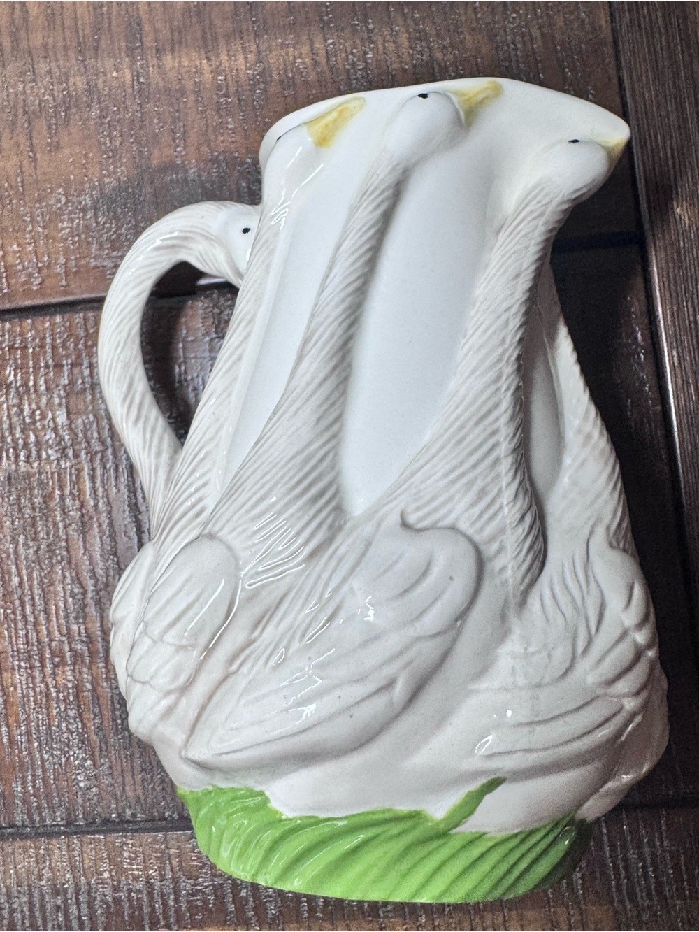 White Ceramic Geese Pitcher - Farmhouse Cottage core Decor - Picture 7 of 15